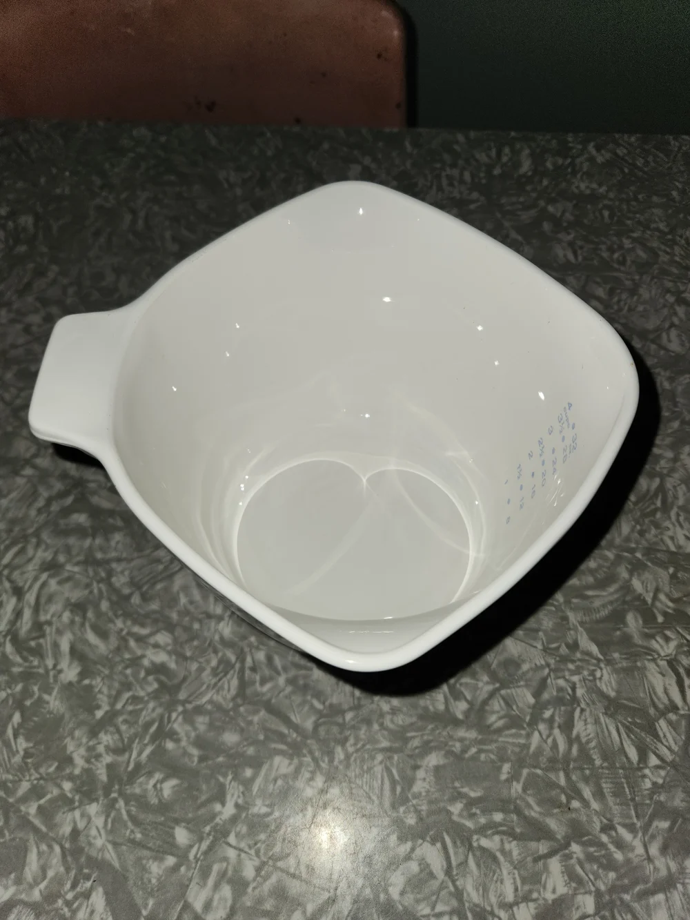 Corningware White Ceramic Pitcher with Blue Floral Design